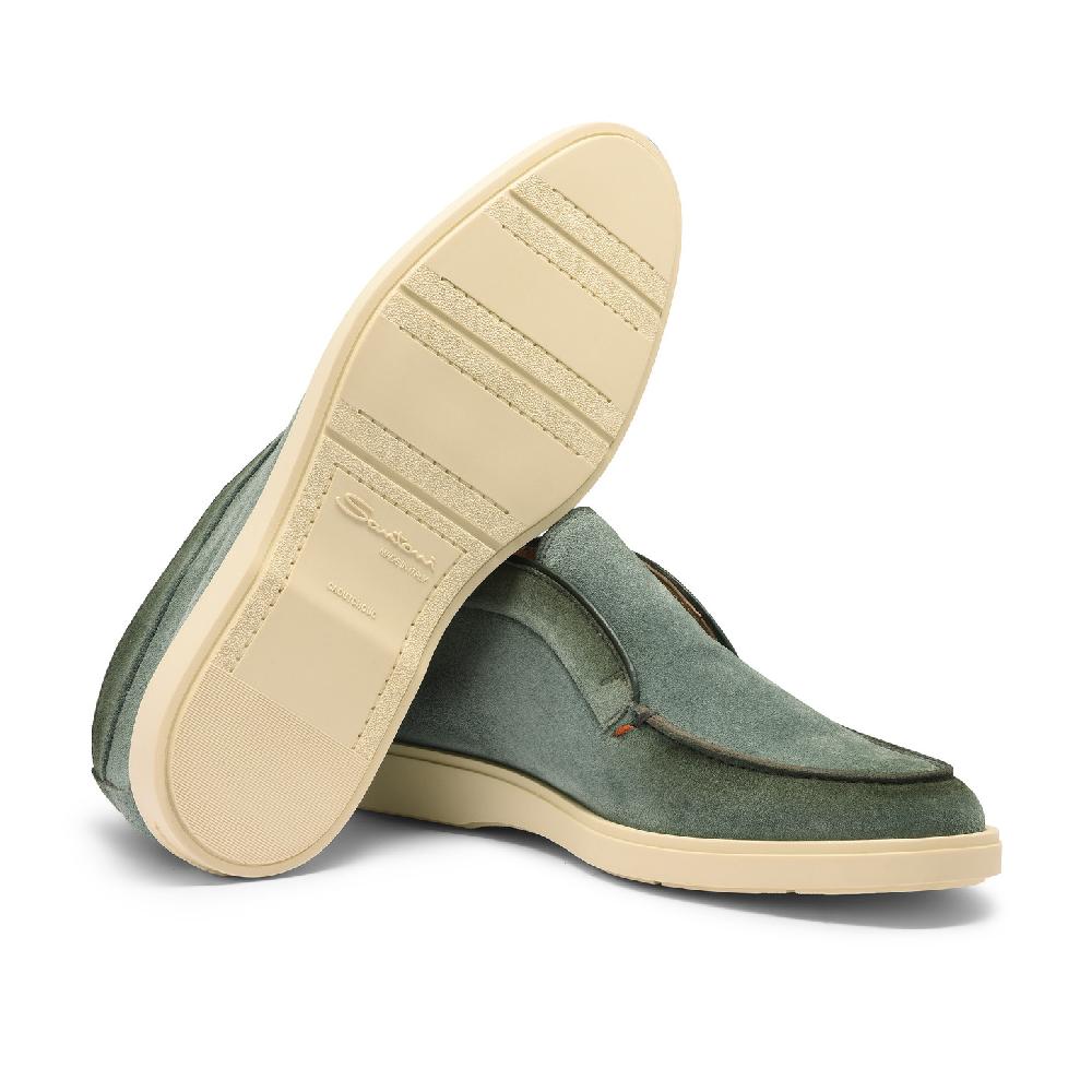 Santoni Stivaletto desert da uomo in suede petrolio Italia