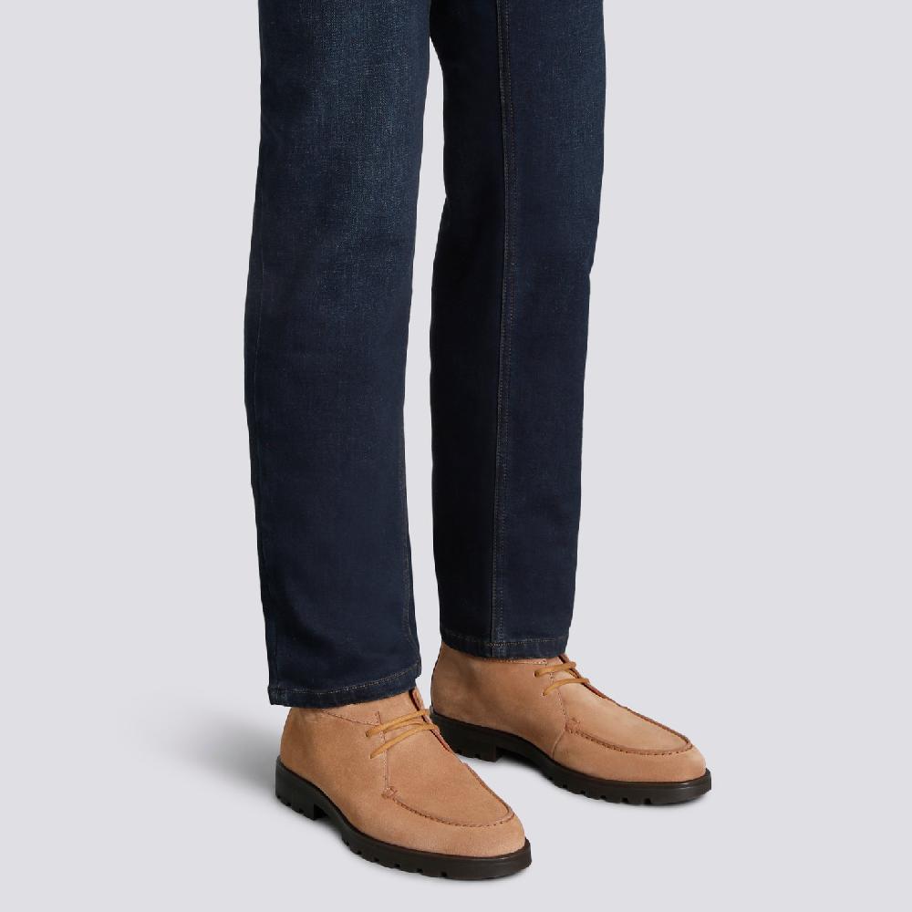 Santoni Stivaletto desert da uomo in suede marrone chiaro Sconto