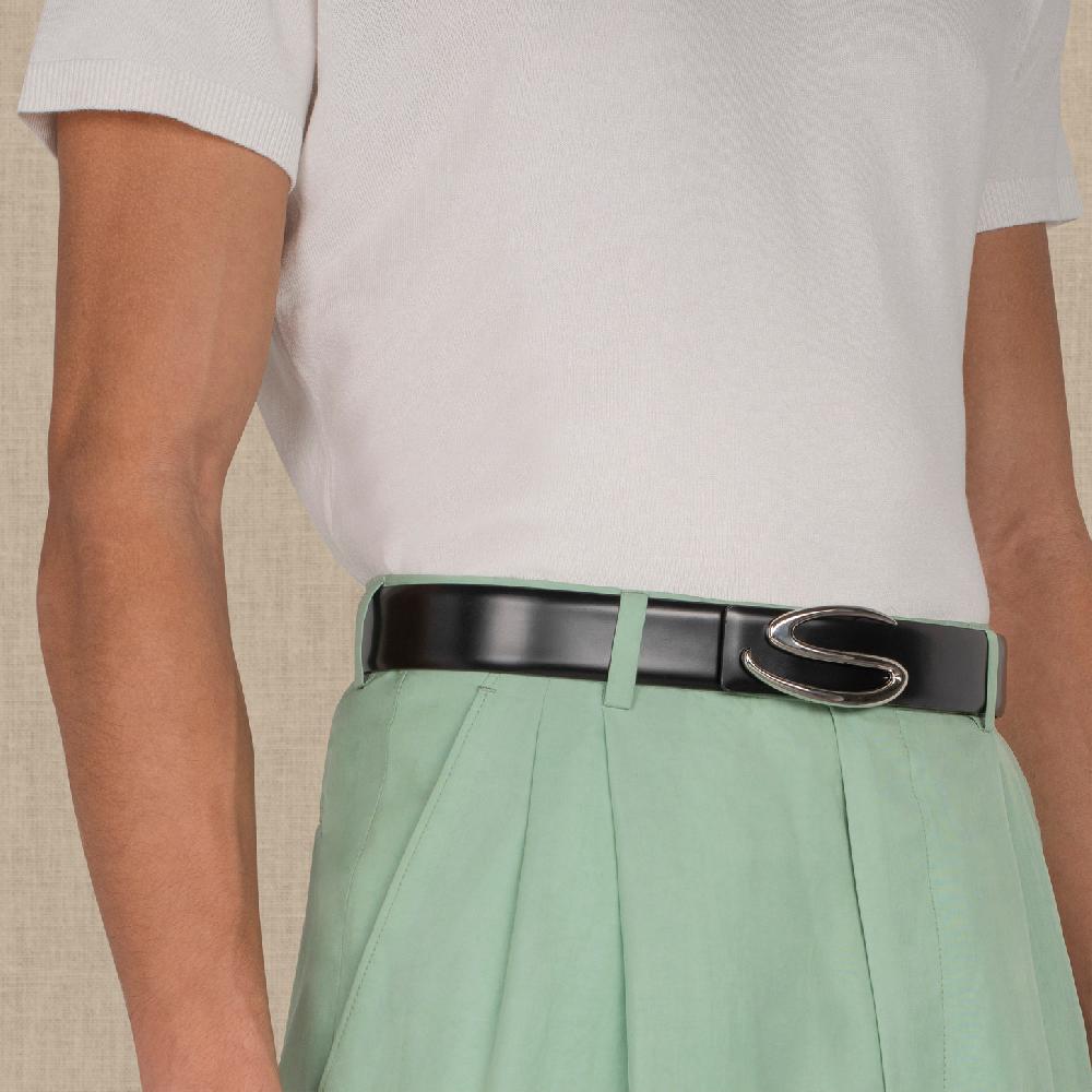 Santoni Asta per cintura in pelle nera Soddisfazione Garantita
