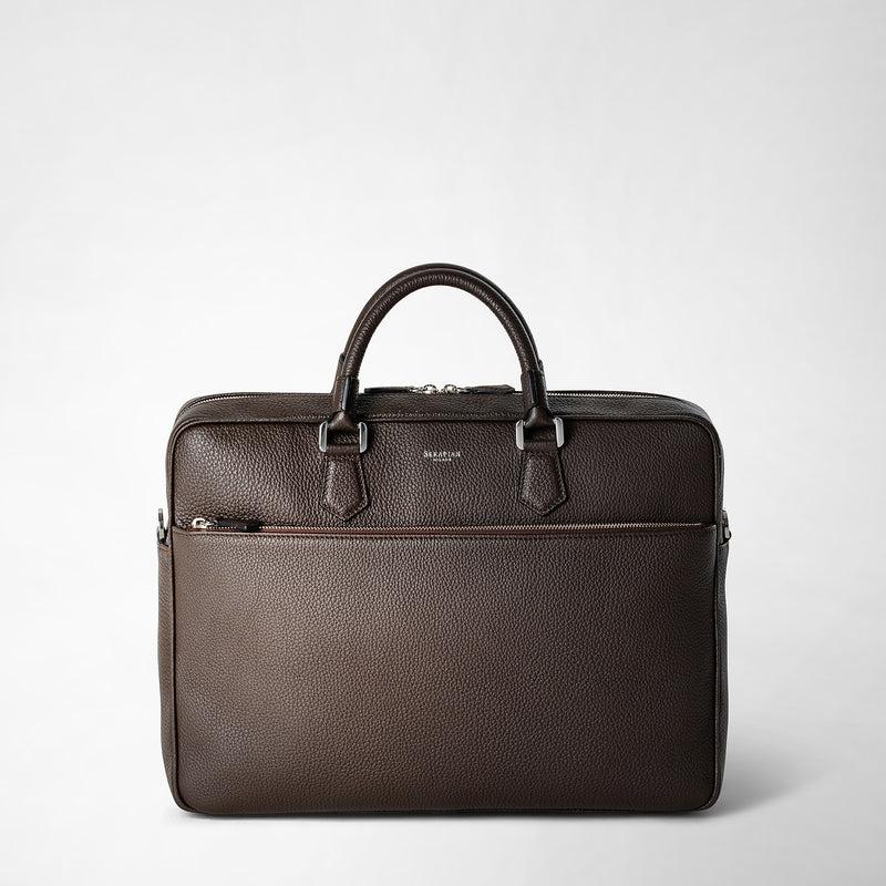Serapian Borsa business slim in pelle cachemire espresso Consegna Veloce