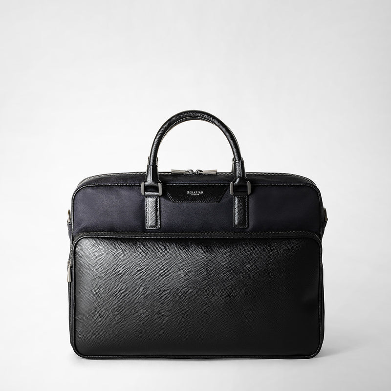 Serapian Briefcase recycled twill in evoluzione eclipse black Moda