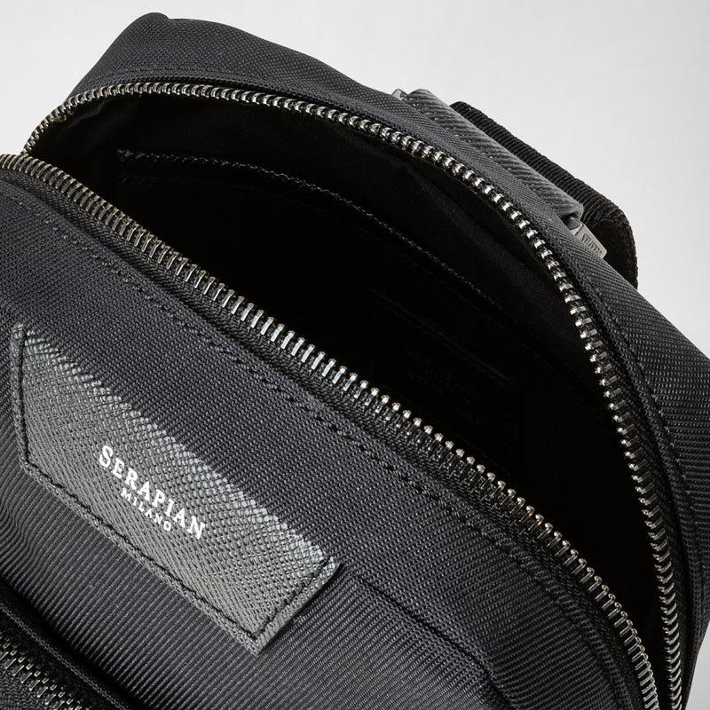 Serapian Sling bag recycled twill evoluzione eclipse black In Saldo