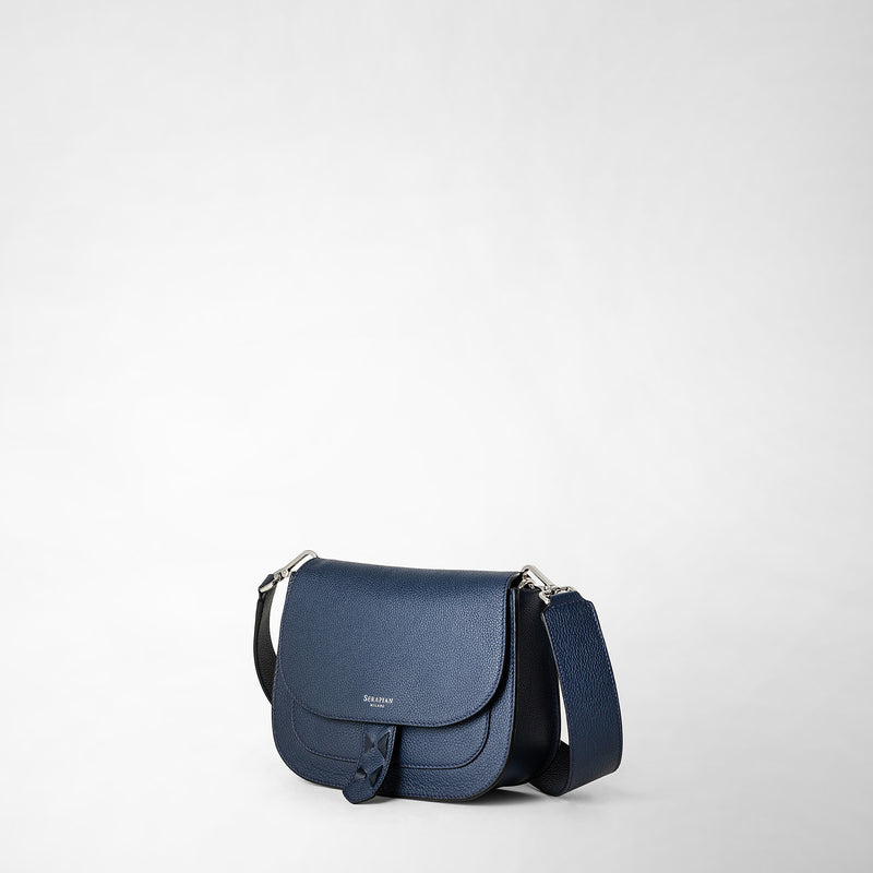 Serapian Borsa luna crossbody in pelle rugiada blue navy Soddisfazione Garantita
