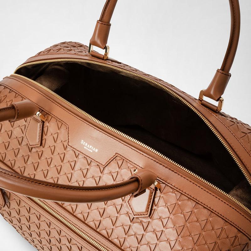 Serapian Travel bag in mosaico tan Smaltimento dello stoccaggio