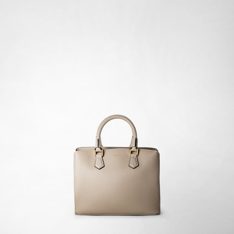 Serapian small luna handbag in rugiada leather sahara Italia