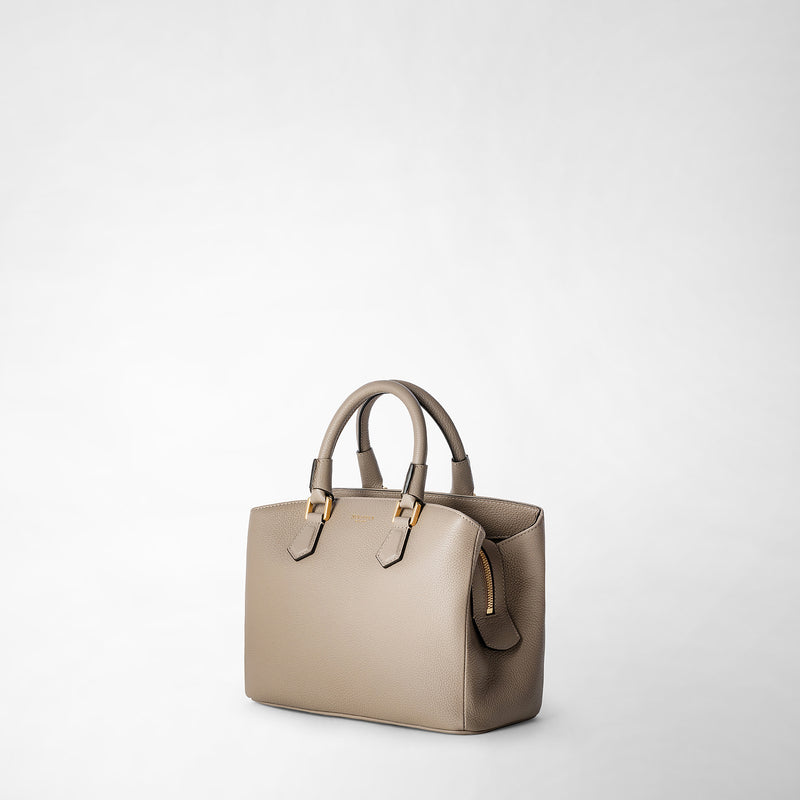 Serapian small luna handbag in rugiada leather sahara Italia