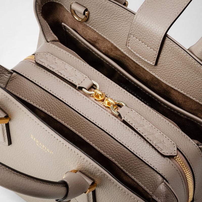 Serapian small luna handbag in rugiada leather sahara Italia
