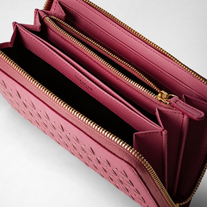 Serapian Zip-around wallet in mosaico petal Vendita