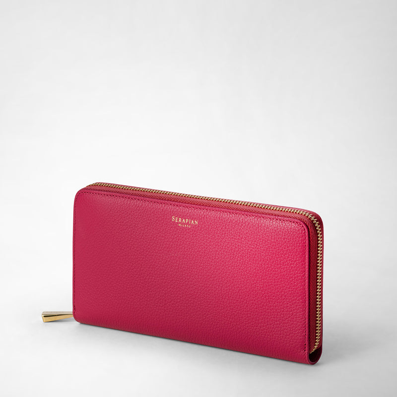 Serapian Zip-around wallet in rugiada leather petal Qualità Garantita