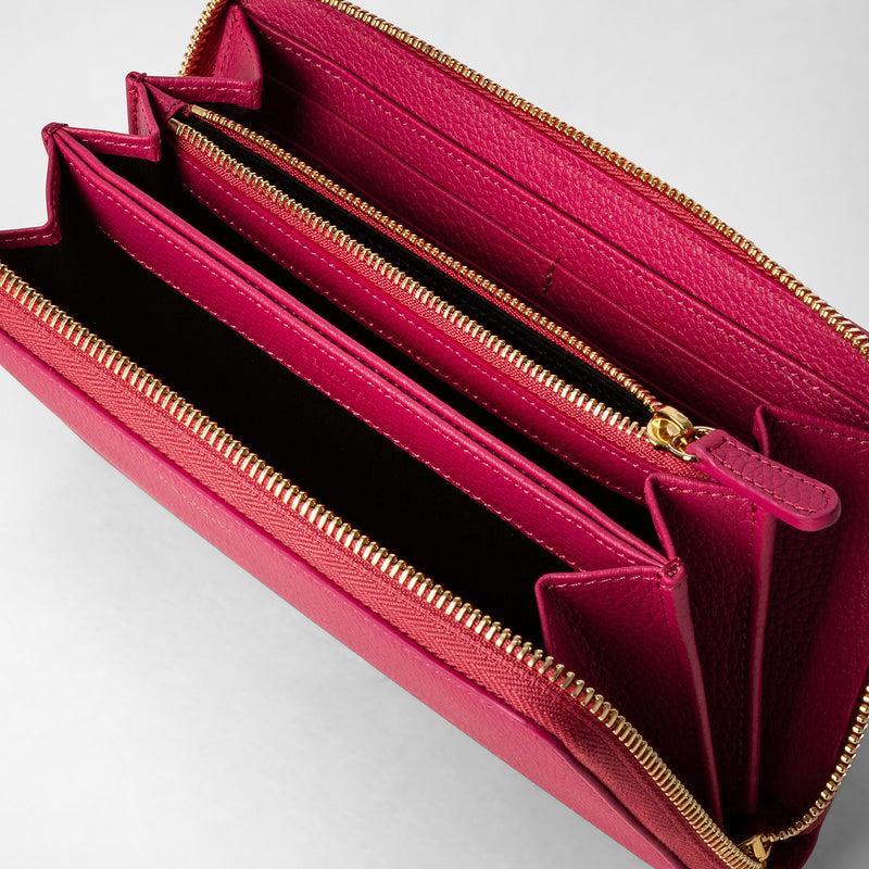 Serapian Zip-around wallet in rugiada leather petal Qualità Garantita