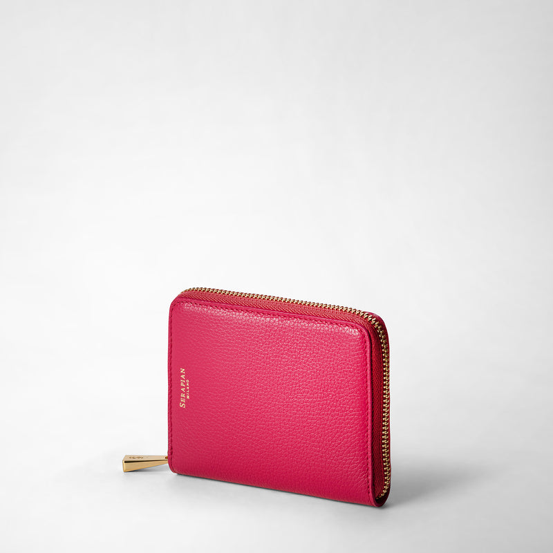Serapian Mini zip around wallet in rugiada leather petal Promozione Limitata
