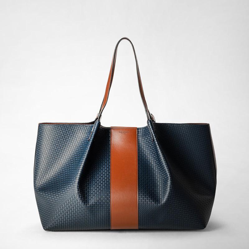 Serapian Borsa shopping secret stepan 72 blu oceano-cuoio Convenienza