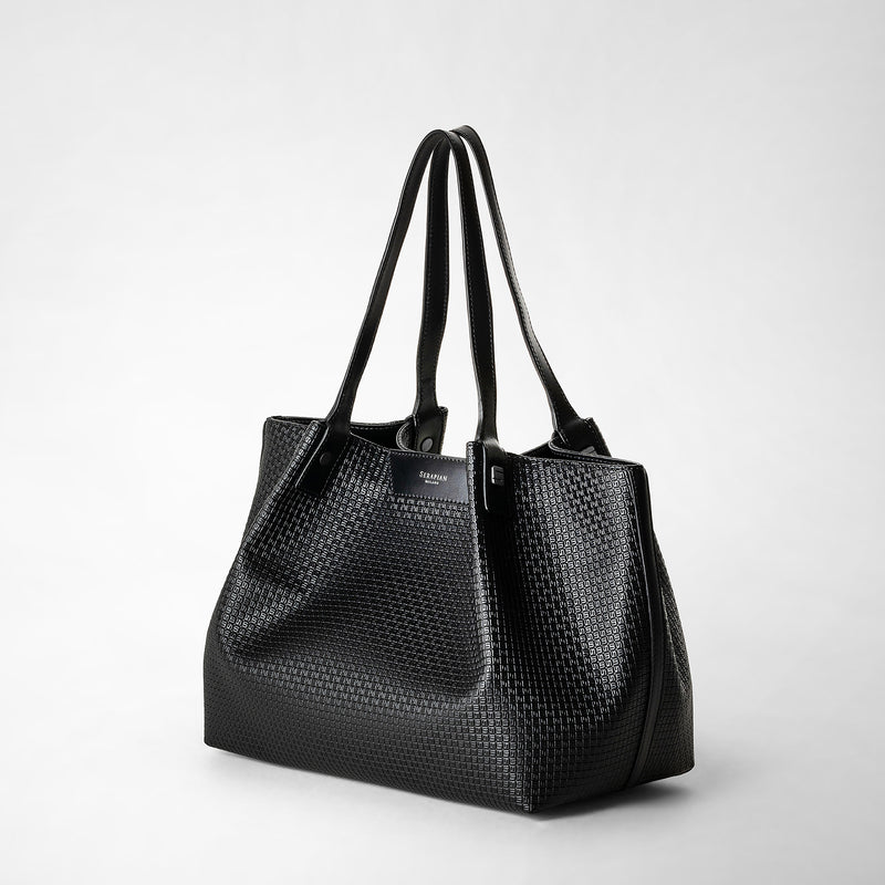 Serapian Tote bag secret piccola stepan nero-nero eclissi Ultimo giorno