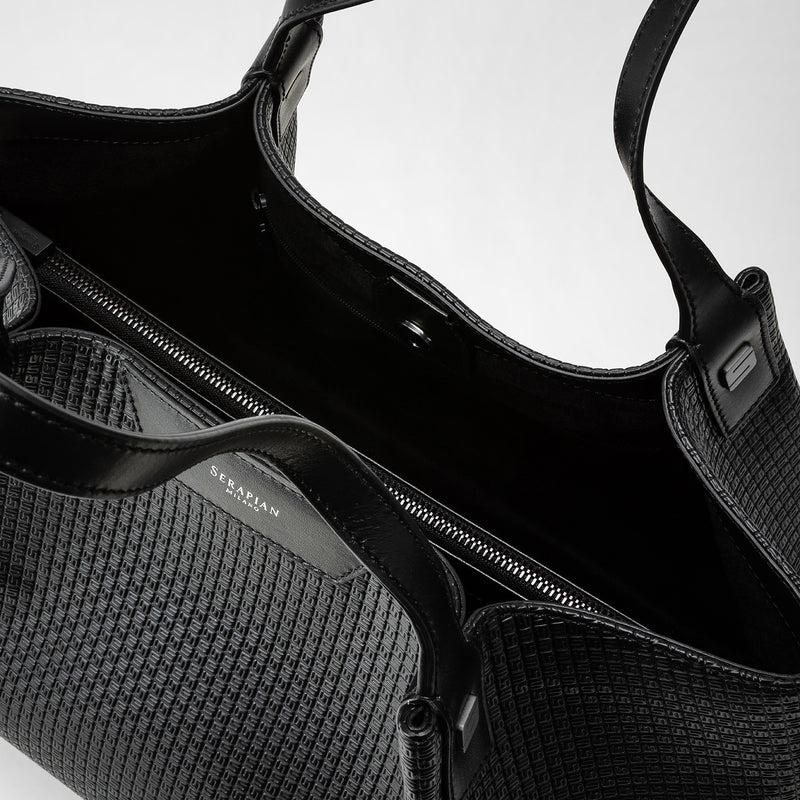 Serapian Tote bag secret piccola stepan nero-nero eclissi Ultimo giorno