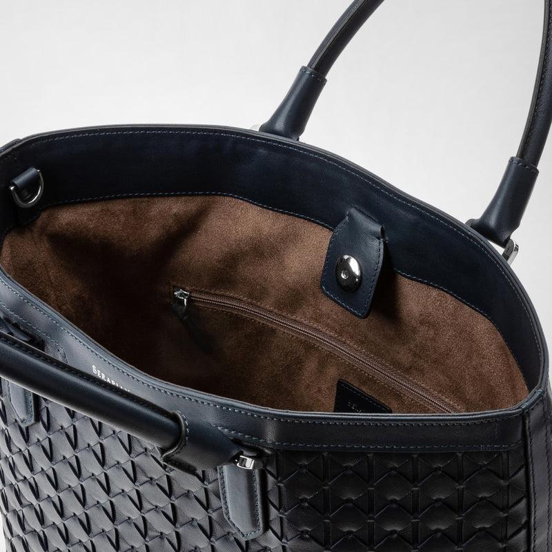 Serapian Vertical tote bag in mosaico navy blue Only for today