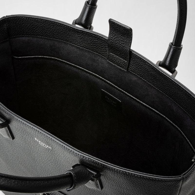 Serapian Quattordici tote bag in cachemire leather eclipse black Offerta speciale della fabbrica