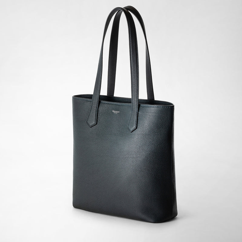 Serapian Day tote bag in cachemire leather navy blue Saldi
