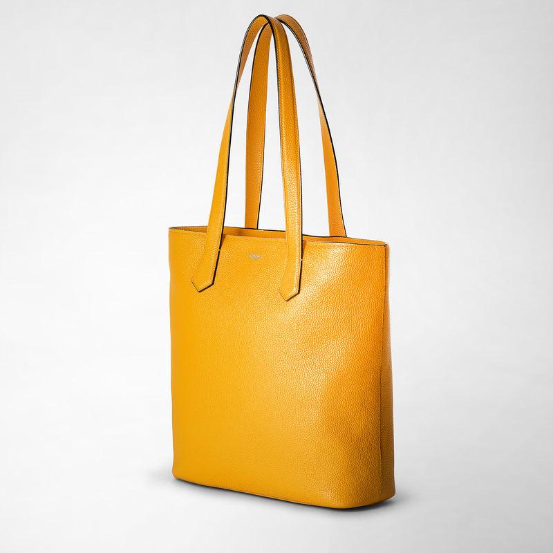 Serapian Day tote bag in cachemire leather ochre Vendita Economica