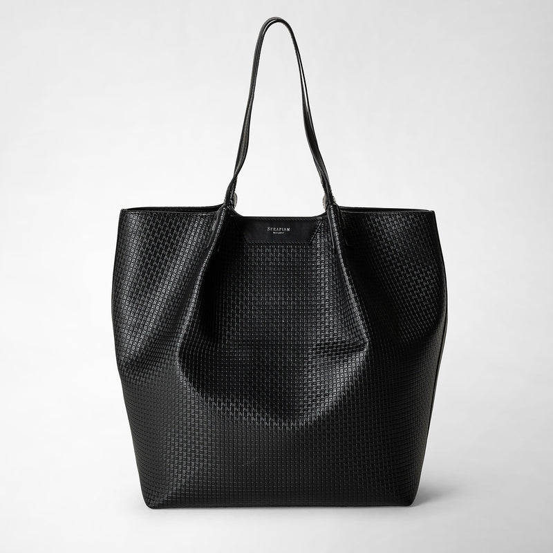 Serapian Vertical secret tote bag stepan nero-nero eclissi Saldi Di Fabbrica
