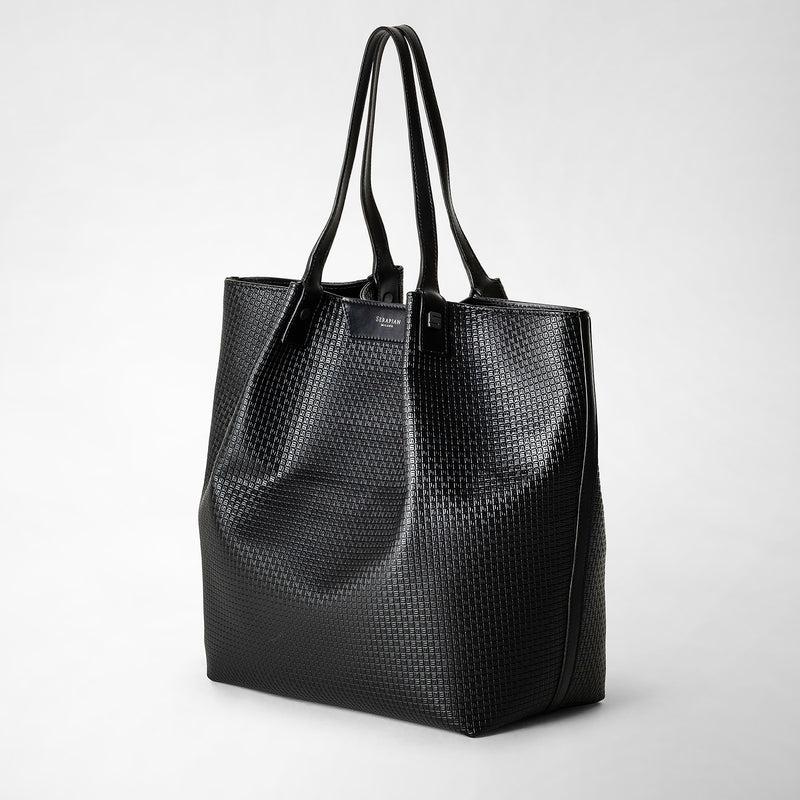 Serapian Vertical secret tote bag stepan nero-nero eclissi Saldi Di Fabbrica