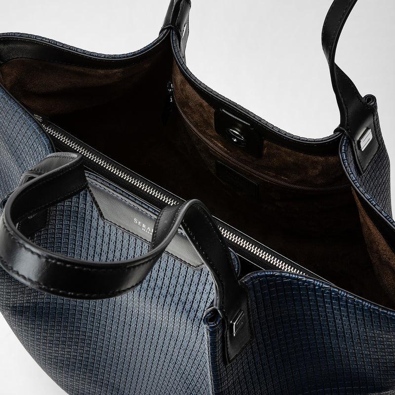 Serapian Vertical secret tote bag stepan blu oceano-nero I Più Venduti
