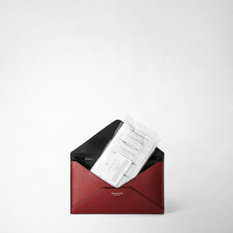 Serapian Pouch in pelle rugiada burgundy In Saldo
