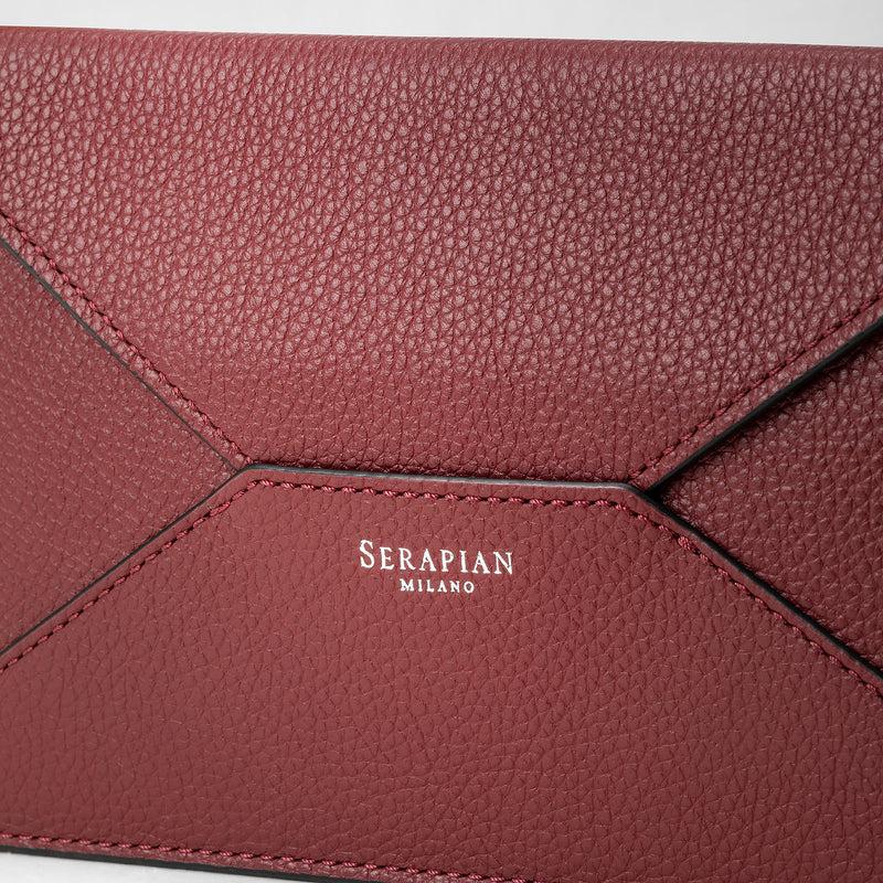 Serapian Pouch in pelle rugiada burgundy In Saldo