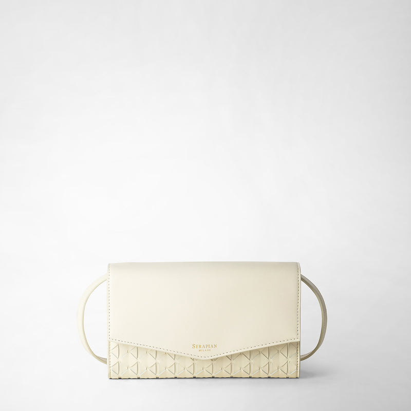 Serapian Clutch con tracolla in mosaico panna Italia