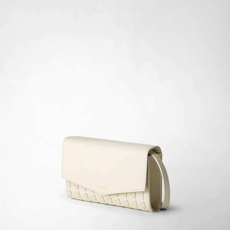 Serapian Clutch con tracolla in mosaico panna Italia
