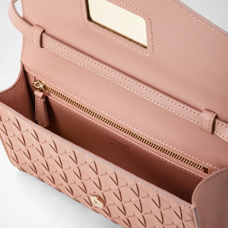 Serapian Clutch con tracolla in mosaico blush 2025
