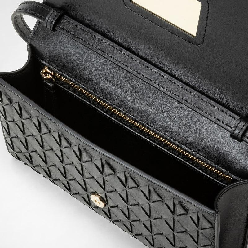 Serapian Clutch con tracolla in mosaico nero Nuovo