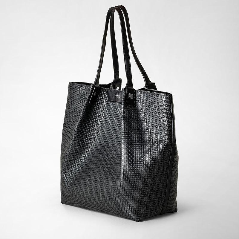 Serapian Vertical secret tote bag in stepan asfalto-nero Soddisfazione Garantita