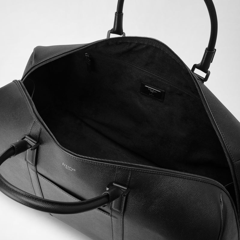 Serapian Borsa da viaggio in pelle evoluzione nero eclissi Consegna Veloce