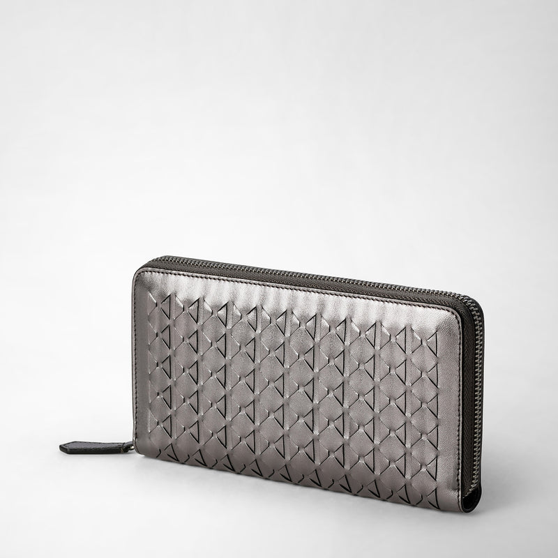 Serapian Zip-around wallet in mosaico ruthenium In Vendita