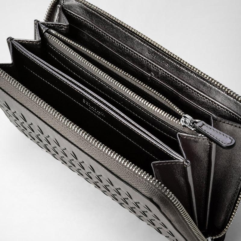 Serapian Zip-around wallet in mosaico ruthenium In Vendita