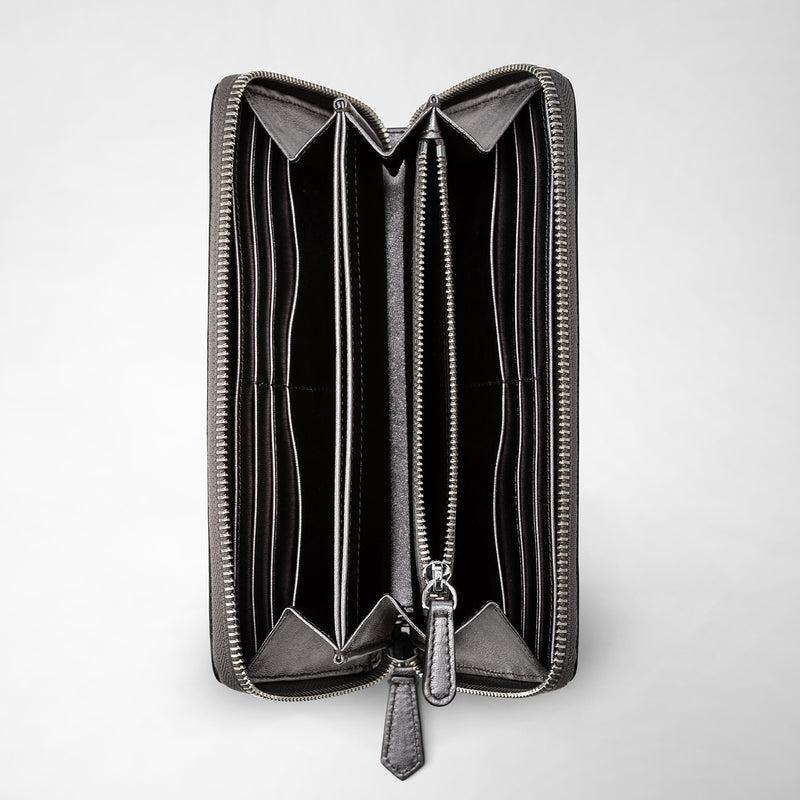 Serapian Zip-around wallet in mosaico ruthenium In Vendita