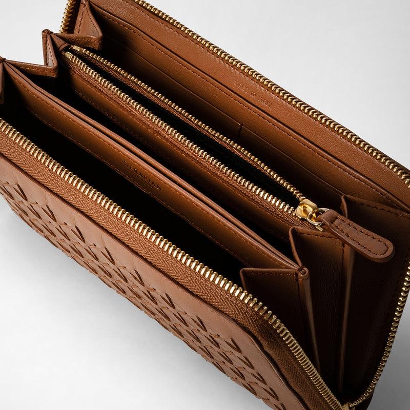 Serapian Zip-around wallet in mosaico tan Offerte
