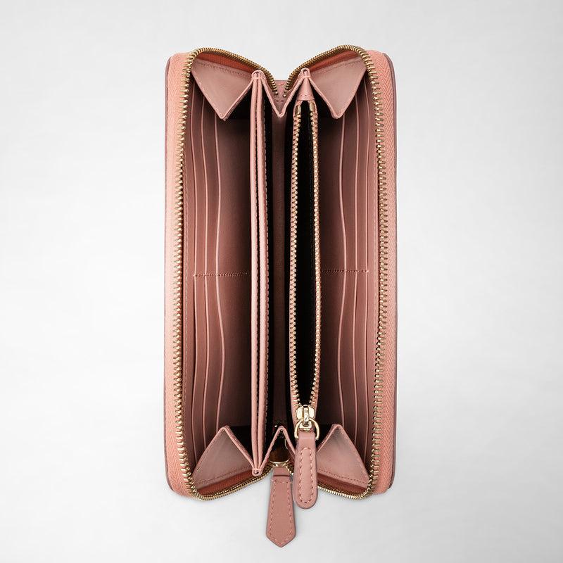 Serapian Portafoglio con zip in mosaico blush Vendita Calda