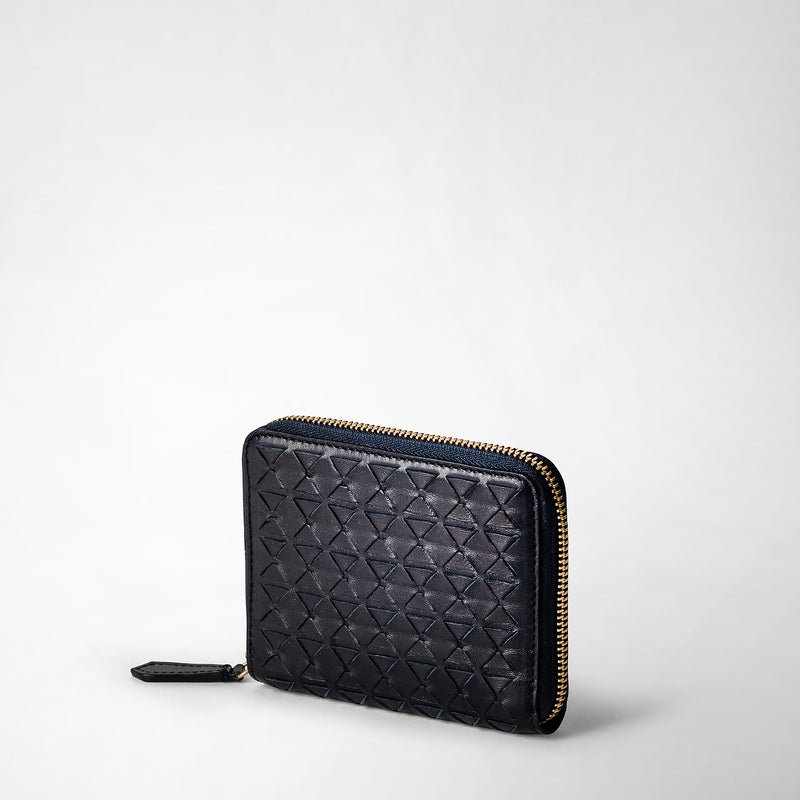 Serapian Mini zip wallet in mosaico midnight blue Vendita