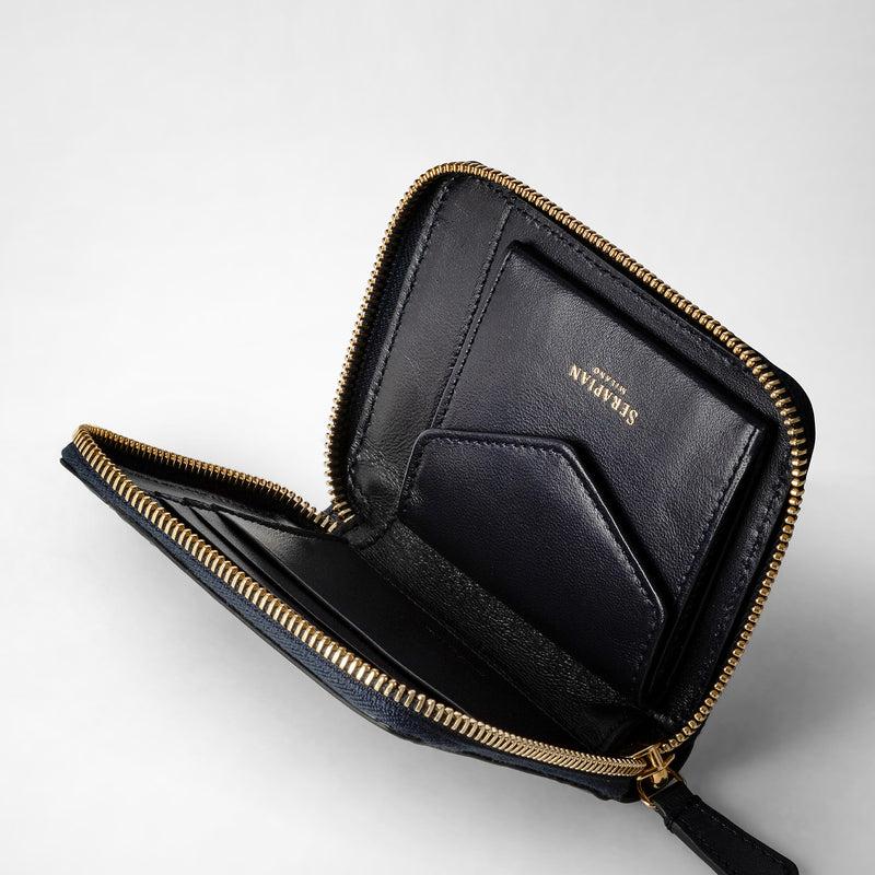 Serapian Mini zip wallet in mosaico midnight blue Vendita