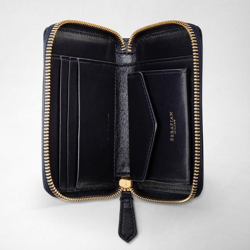 Serapian Mini zip wallet in mosaico midnight blue Vendita