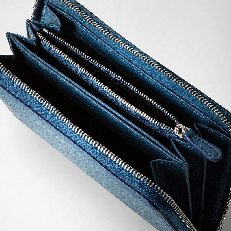 Serapian PORTAFOGLIO CON ZIP IN PELLE RUGIADA Offerta esclusiva
