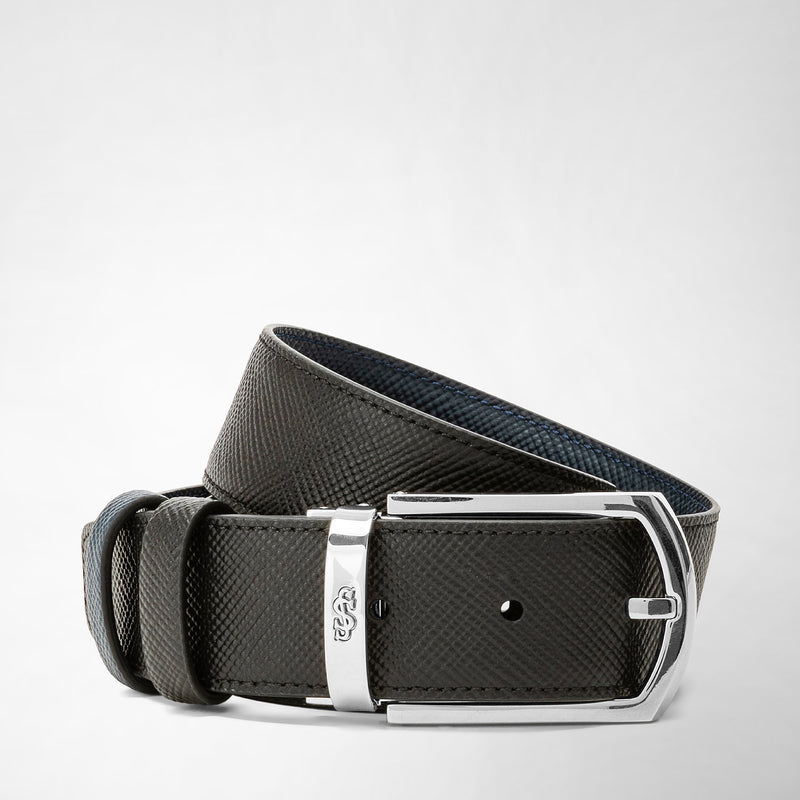 Serapian Cintura reversibile in pelle evoluzione nero-blu Offerta Anniversario