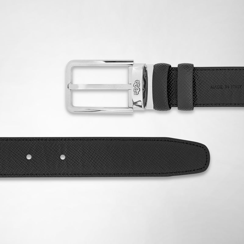 Serapian Reversible belt in evoluzione leather black navy blue Smaltimento dello stoccaggio