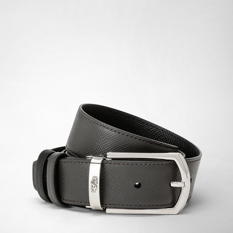 Serapian Cintura reversibile pelle evoluzione antracite-nero Offerta migliore