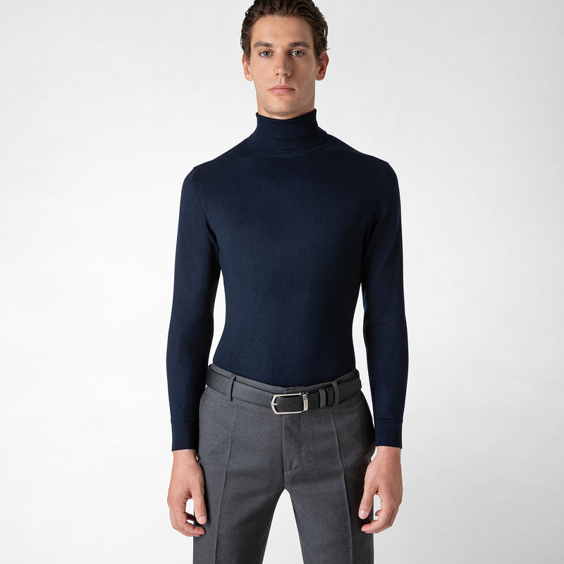 Serapian Cintura reversibile pelle evoluzione antracite-nero Offerta migliore