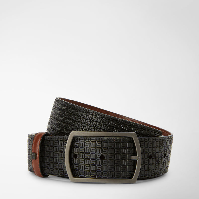 Serapian Cintura reversibile in stepan 72 nero-cuoio Latest fashion