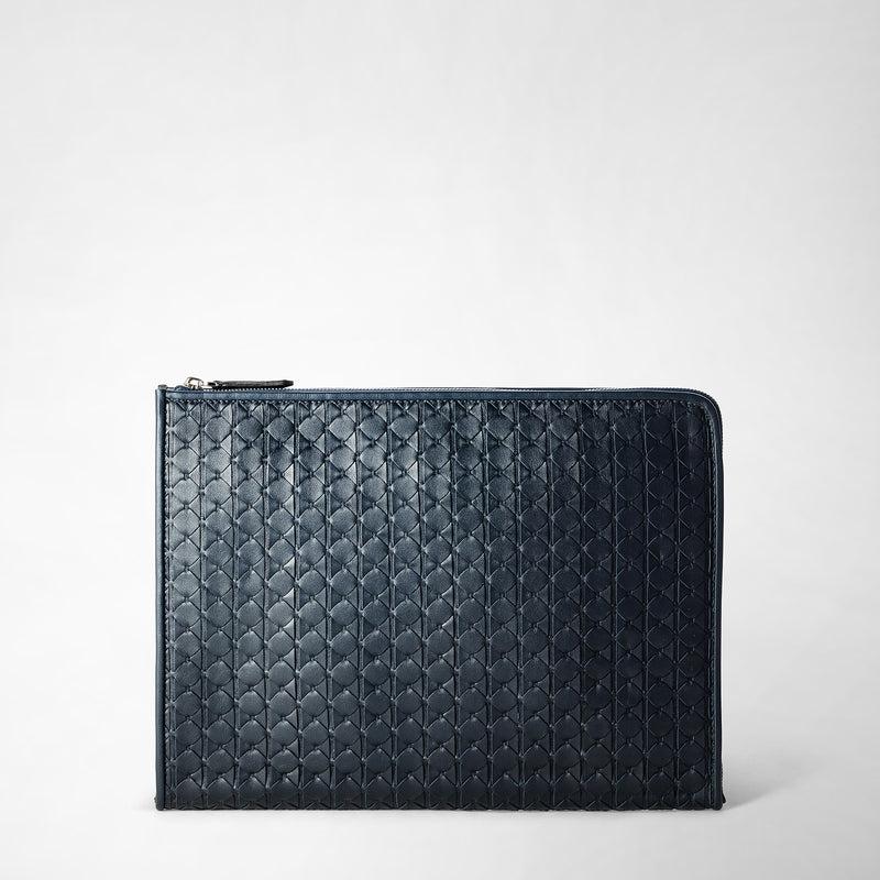 Serapian Compact document folio in mosaico navy blue Online Outlet
