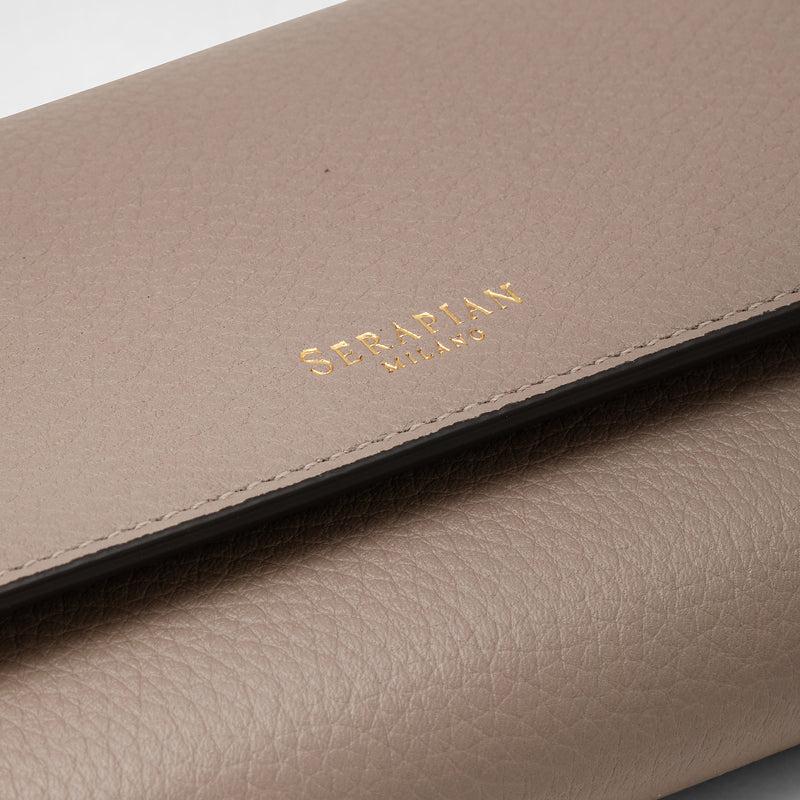 Serapian Portafoglio continental in pelle rugiada sahara Offerte speciali