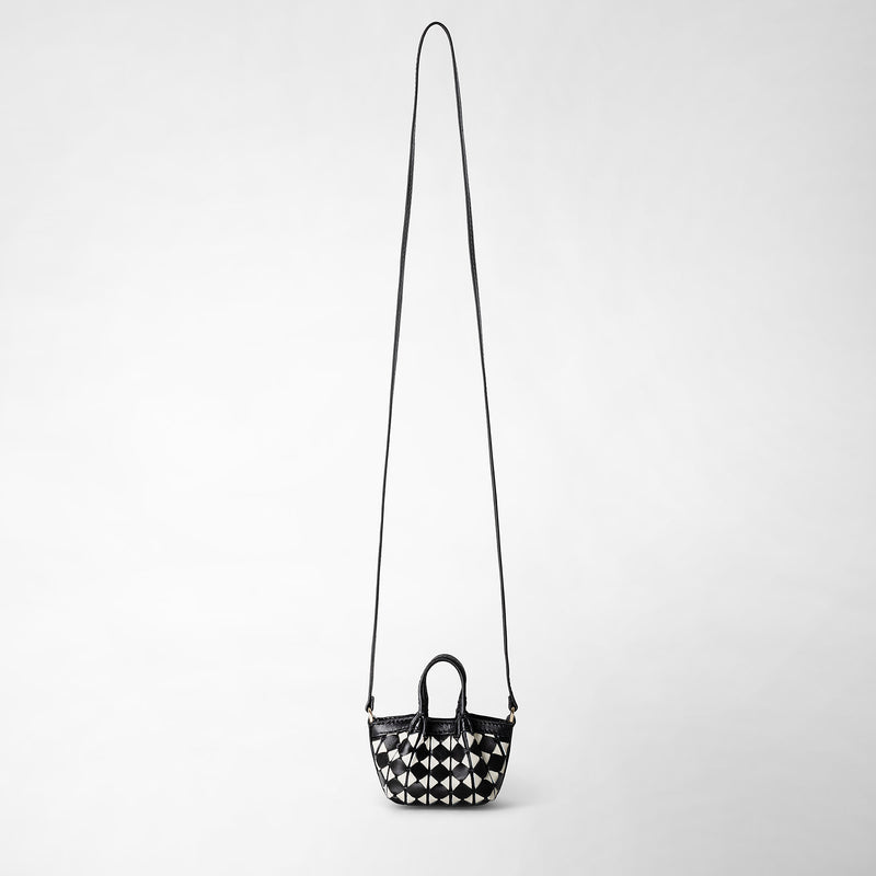 Serapian Borsa secret nano in mosaico nero-panna Super Saving Price